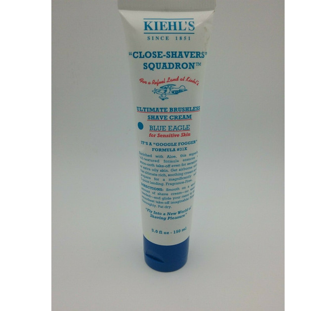 Крем для бритья Kiehl's Close Shavers Squadron Ultimate Brushless Shave Cream Blue Eagle для чувствительной кожи (150 мл)